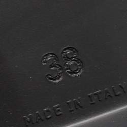 Pre Owned Moncler Black Knit Fabric and Rubber Ginette Rain Boots Size 38