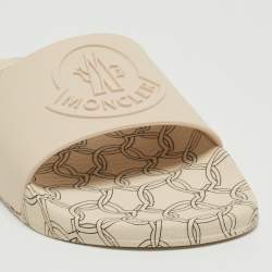 Moncler Beige Rubber Jeanne Flat Slides Size 38