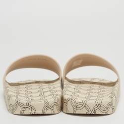 Moncler Beige Rubber Jeanne Flat Slides Size 38