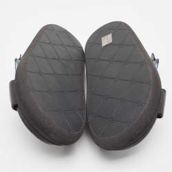 Pre Owned Moncler Black Leather Solarisse Cross Strap Sandals Size 38