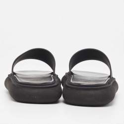 Moncler Black Rubber Slyder Flat Slides Size 39