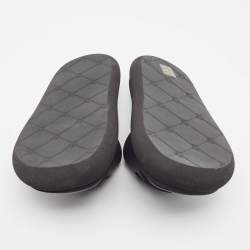 Moncler Black Rubber Slyder Flat Slides Size 39