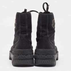 Moncler Black Canvas Pyla Ankle Boots Size 37