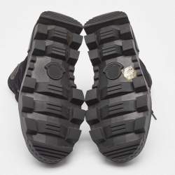 Moncler Black Canvas Pyla Ankle Boots Size 37