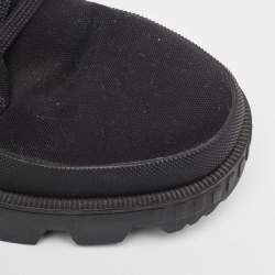 Moncler Black Canvas Pyla Ankle Boots Size 37