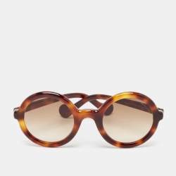 Moncler Tortoise Brown Gradient Mrs Moncler Round Sunglasses