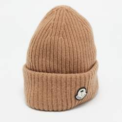 Moncler 8 Palm Angels Light Brown Wool Beanie 