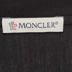 Pre Owned Moncler Black Cotton Knit Waist Tie Up Top S