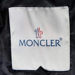 Moncler Black Synthetic Zip-Up Quilted Down Jacket L