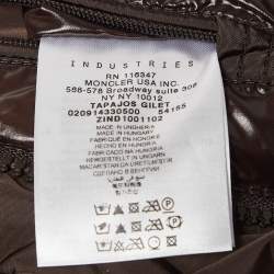 Pre Owned Moncler Brown Synthetic Detachable Hood Quilted Down Jacket M