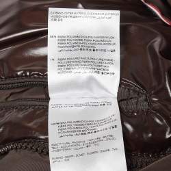 Pre Owned Moncler Brown Synthetic Detachable Hood Quilted Down Jacket M