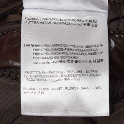 Pre Owned Moncler Brown Synthetic Detachable Hood Quilted Down Jacket M