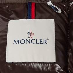 Pre Owned Moncler Brown Synthetic Detachable Hood Quilted Down Jacket M