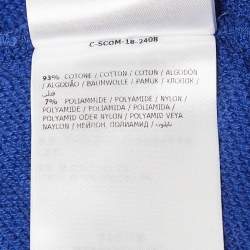 Moncler Blue Logo Applique Cotton Puff Sleeve Sweatshirt M