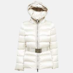 Moncler Beige Nylon Hooded Down Tatie Jacket M