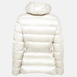 Moncler Beige Nylon Hooded Down Tatie Jacket M