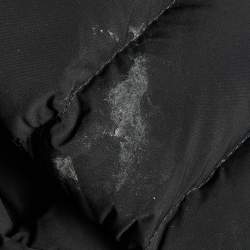 Pre Owned Moncler Black Synthetic Zip-Up Quilted Downs Jacket S