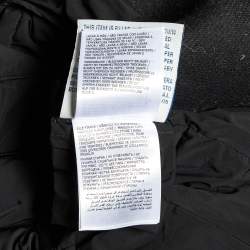 Pre Owned Moncler Black Synthetic Zip-Up Quilted Downs Jacket S