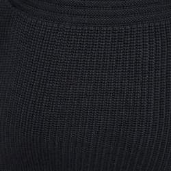 Pre Owned Moncler Black Rib Knit Turtle Neck Mini Sweat Dress S