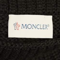 Pre Owned Moncler Black Rib Knit Turtle Neck Mini Sweat Dress S