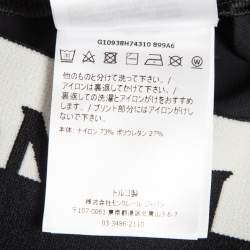 Pre Owned Moncler Black Logo Intarsia Waist Jersey Active Leggings L