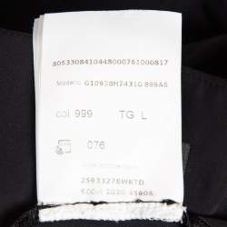 Pre Owned Moncler Black Logo Intarsia Waist Jersey Active Leggings L