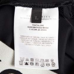 Pre Owned Moncler Black Logo Intarsia Waist Jersey Active Leggings L