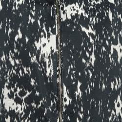 Moncler Black Abstract Print Synthetic Reversible Quilted Coat XS
