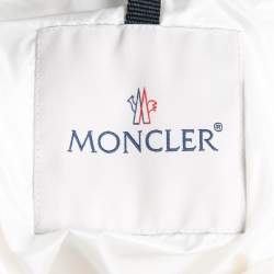 Moncler White Houndstooth Patterned Cotton Blend Quilted Down Jacket M