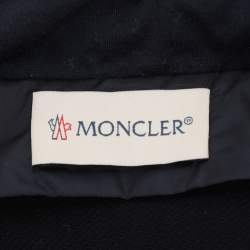 Pre Owned Moncler Navy Blue Cotton Knit Zipped Hooded Sweatshirt M