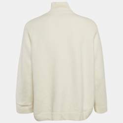 Moncler Off White Born To Protect Intarsia Wool Knit Turtleneck Sweater M