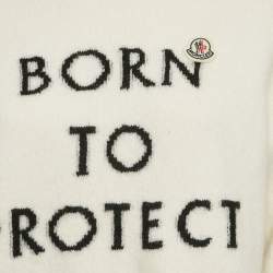 Moncler Off White Born To Protect Intarsia Wool Knit Turtleneck Sweater M