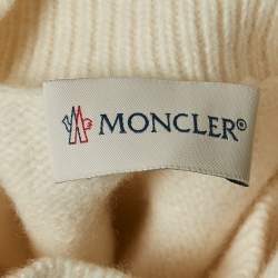 Moncler Off White Born To Protect Intarsia Wool Knit Turtleneck Sweater M