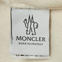 Moncler Off White Born To Protect Intarsia Wool Knit Turtleneck Sweater M
