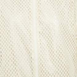 Moncler White Pulcherrima Mesh Overlay Jacket L
