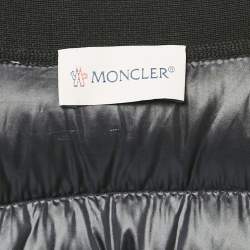 Moncler Black Synthetic and Knit Button Front Down Cardigan S