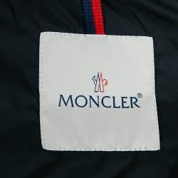 Pre Owned Moncler Brown Nylon Detachable Fur Collar Quilted Down Jacket M