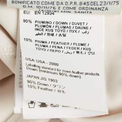 Pre Owned Moncler Off-White Nylon Quilted Down Jacket L