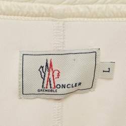 Pre Owned Moncler Off-White Nylon Quilted Down Jacket L
