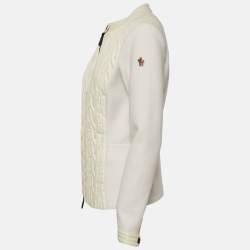 Pre Owned Moncler Off-White Nylon Quilted Down Jacket L