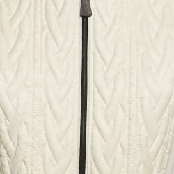 Pre Owned Moncler Off-White Nylon Quilted Down Jacket L