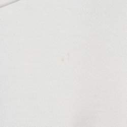 Pre Owned Moncler White Cotton Flared Sleeve Logo Lace Detail T-Shirt L