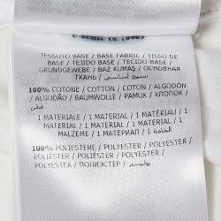 Pre Owned Moncler White Cotton Flared Sleeve Logo Lace Detail T-Shirt L