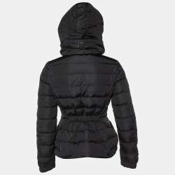 Moncler Black Nylon Detachable Hood Sanglier Giubbotto Down Jacket XS