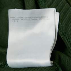 Moncler Green Cotton Pique Logo Applique Detail Polo T-Shirt XL
