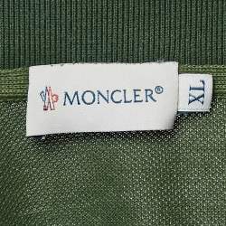 Moncler Green Cotton Pique Logo Applique Detail Polo T-Shirt XL