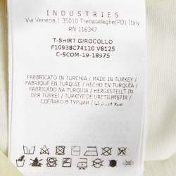 Pre Owned Moncler Yellow Tie-Dye Jersey Logo Applique Crop T-Shirt L