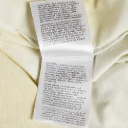 Pre Owned Moncler Yellow Tie-Dye Jersey Logo Applique Crop T-Shirt L