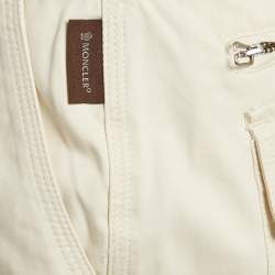 Pre Owned Moncler White Cotton Pencil Skirt L