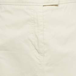 Pre Owned Moncler White Cotton Pencil Skirt L